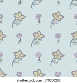 Seamless floral pattern in the background mint background