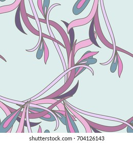 Seamless floral pattern in the background mint background