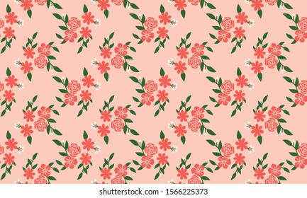 Seamless floral pattern background, with peach flower.