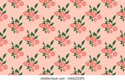 Seamless floral pattern background, with peach flower.