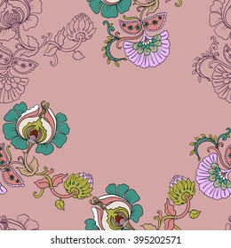 seamless floral pattern in the background pink background