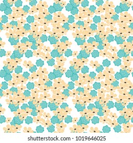 Seamless floral pattern. Background in small flowers for textiles, fabrics, cotton fabric, covers, wallpaper, print, gift wrapping, postcard, scrapbooking.