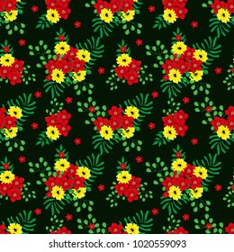 Seamless floral pattern. Background in small flowers for textiles, fabrics, cotton fabric, covers, wallpaper, print, gift wrapping, postcard, scrapbooking.