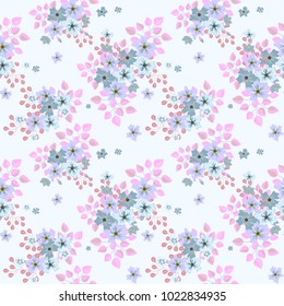 Seamless floral pattern. Background in small flowers for textiles, fabrics, cotton fabric, covers, wallpaper, print, gift wrapping, postcard, scrapbooking.