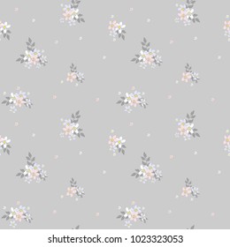 Seamless floral pattern. Background in small flowers for textiles, fabrics, cotton fabric, covers, wallpaper, print, gift wrapping, postcard, scrapbooking