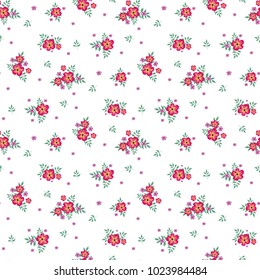 Seamless floral pattern. Background in small flowers for textiles, fabrics, cotton fabric, covers, wallpaper, print, gift wrapping, postcard, scrapbooking.