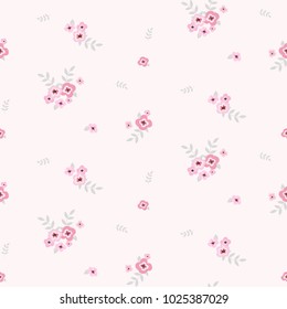 Seamless floral pattern. Background in small flowers for textiles, fabrics, cotton fabric, covers, wallpaper, print, gift wrapping, postcard, scrapbooking.