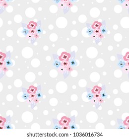 Seamless floral pattern. Background in small flowers for textiles, fabrics, cotton fabric, covers, wallpaper, print, gift wrapping, postcard, scrapbooking.