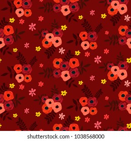 Seamless floral pattern. Background in small flowers for textiles, fabrics, cotton fabric, covers, wallpaper, print, gift wrapping, postcard, scrapbooking.