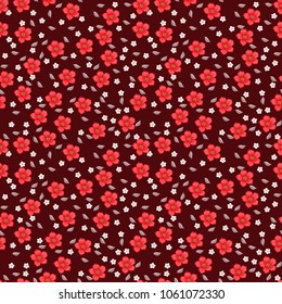 Seamless floral pattern. Background in small flowers for textiles, fabrics, cotton fabric, covers, wallpaper, print, gift wrapping, postcard, scrapbooking.