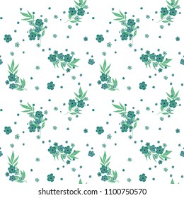 Seamless floral pattern. Background in small flowers for textiles, fabrics, cotton fabric, covers, wallpaper, print, gift wrapping, postcard, scrapbooking.