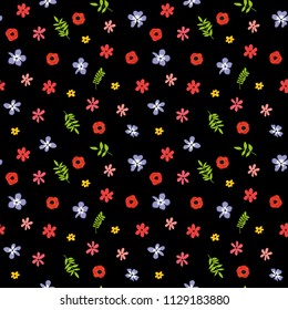 Seamless floral pattern. Background in small flowers for textiles, fabrics, cotton fabric, covers, wallpaper, print, gift wrapping, postcard, scrapbooking.