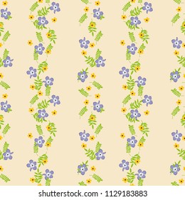 Seamless floral pattern. Background in small flowers for textiles, fabrics, cotton fabric, covers, wallpaper, print, gift wrapping, postcard, scrapbooking.