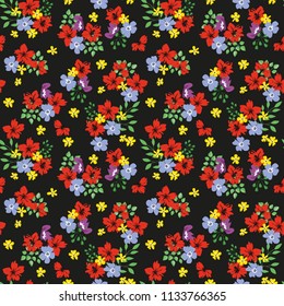 Seamless floral pattern. Background in small flowers for textiles, fabrics, cotton fabric, covers, wallpaper, print, gift wrapping, postcard, scrapbooking.