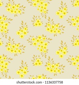 Seamless floral pattern. Background in small flowers for textiles, fabrics, cotton fabric, covers, wallpaper, print, gift wrapping, postcard, scrapbooking.