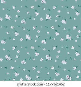 Seamless floral pattern. Background in small flowers for textiles, fabrics, cotton fabric, covers, wallpaper, print, gift wrapping, postcard, scrapbooking.