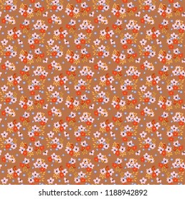 Seamless floral pattern. Background in small flowers for textiles, fabrics, cotton fabric, covers, wallpaper, print, gift wrapping, postcard, scrapbooking.