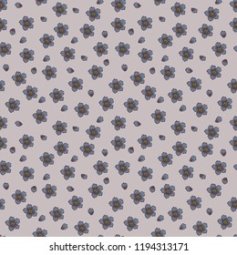 Seamless floral pattern. Background in small flowers for textiles, fabrics, cotton fabric, covers, wallpaper, print, gift wrapping, postcard, scrapbooking