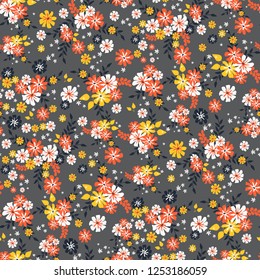 Seamless floral pattern. Background in small flowers for textiles, fabrics, cotton fabric, covers, wallpaper, print, gift wrapping, postcard, scrapbooking