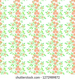 Seamless floral pattern. Background in small flowers for textiles, fabrics, cotton fabric, covers, wallpaper, print, gift wrapping, postcard, scrapbooking 