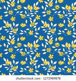 Seamless floral pattern. Background in small flowers for textiles, fabrics, cotton fabric, covers, wallpaper, print, gift wrapping, postcard, scrapbooking 