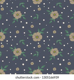 Seamless floral pattern. Background in small flowers for textiles, fabrics, cotton fabric, covers, wallpaper, print, gift wrapping, postcard, scrapbooking 