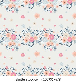 Seamless floral pattern. Background in small flowers for textiles, fabrics, cotton fabric, covers, wallpaper, print, gift wrapping, postcard, scrapbooking 