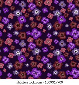 Seamless floral pattern. Background in small flowers for textiles, fabrics, cotton fabric, covers, wallpaper, print, gift wrapping, postcard, scrapbooking 