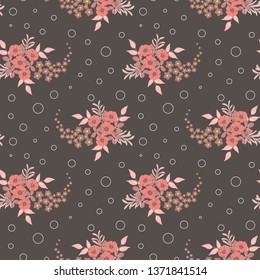 Seamless floral pattern. Background in small flowers for textiles, fabrics, cotton fabric, covers, wallpaper, print, gift wrapping, postcard, scrapbooking