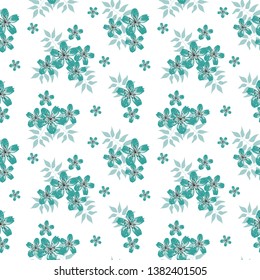Seamless floral pattern. Background in small flowers for textiles, fabrics, cotton fabric, covers, wallpaper, print, gift wrapping, postcard, scrapbooking.