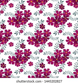 Seamless floral pattern. Background in small flowers for textiles, fabrics, cotton fabric, covers, wallpaper, print, gift wrapping, postcard, scrapbooking.