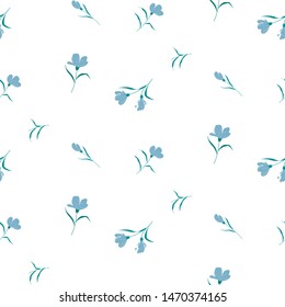 Seamless floral pattern. Background in small flowers for textiles, fabrics, cotton fabric, covers, wallpaper, print, gift wrapping, postcard, scrapbooking.
