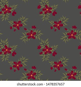 Seamless floral pattern. Background in small flowers for textiles, fabrics, cotton fabric, covers, wallpaper, print, gift wrapping, postcard, scrapbooking.