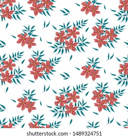 Seamless floral pattern. Background in small flowers for textiles, fabrics, cotton fabric, covers, wallpaper, print, gift wrapping, postcard, scrapbooking.