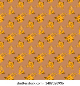 Seamless floral pattern. Background in small flowers for textiles, fabrics, cotton fabric, covers, wallpaper, print, gift wrapping, postcard, scrapbooking.