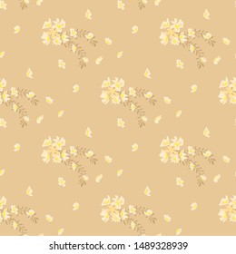 Seamless floral pattern. Background in small flowers for textiles, fabrics, cotton fabric, covers, wallpaper, print, gift wrapping, postcard, scrapbooking.