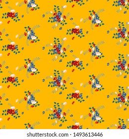 Seamless floral pattern. Background in small flowers for textiles, fabrics, cotton fabric, covers, wallpaper, print, gift wrapping, postcard, scrapbooking.