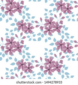 Seamless floral pattern. Background in small flowers for textiles, fabrics, cotton fabric, covers, wallpaper, print, gift wrapping, postcard, scrapbooking.