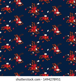 Seamless floral pattern. Background in small flowers for textiles, fabrics, cotton fabric, covers, wallpaper, print, gift wrapping, postcard, scrapbooking.