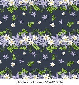 Seamless floral pattern. Background in small flowers for textiles, fabrics, cotton fabric, covers, wallpaper, print, gift wrapping, postcard, scrapbooking.