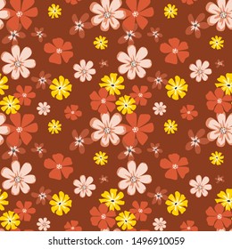 Seamless floral pattern. Background in small flowers for textiles, fabrics, cotton fabric, covers, wallpaper, print, gift wrapping, postcard, scrapbooking.