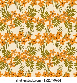 Seamless floral pattern. Background in small flowers for textiles, fabrics, cotton fabric, covers, wallpaper, print, gift wrapping, postcard, scrapbooking.