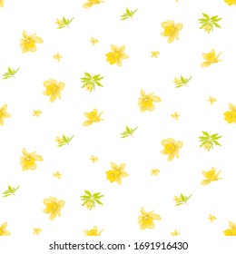 Seamless floral pattern. Background in small flowers for textiles, fabrics, cotton fabric, covers, wallpaper, print, gift wrapping, postcard, scrapbooking.