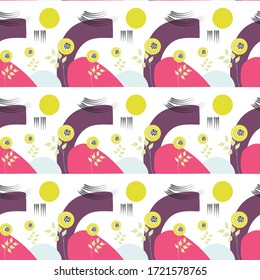 Seamless floral pattern. Background in small flowers for textiles, fabrics, cotton fabric, covers, wallpaper, print, gift wrapping, postcard, scrapbooking.
