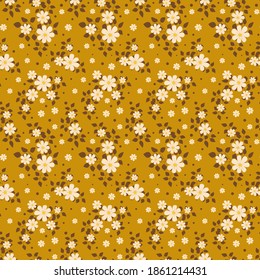 Seamless floral pattern. Background in small flowers for textiles, fabrics, cotton fabric, covers, wallpaper, print, gift wrapping, postcard, scrapbooking