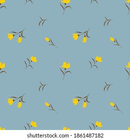 Seamless floral pattern. Background in small flowers for textiles, fabrics, cotton fabric, covers, wallpaper, print, gift wrapping, postcard, scrapbooking