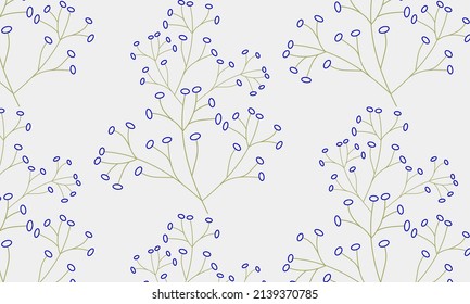 Seamless floral pattern background small blue flowers