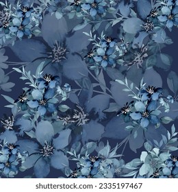 Patrón floral sin foco. Fondo de flores pequeñas para textiles, tejidos, tela de algodón, cubiertas, papel pintado, papel pintado, envoltura de regalo, postal, scrapbooking