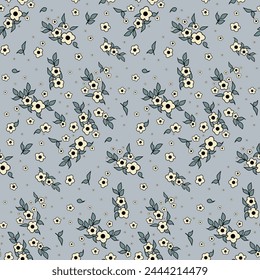 Seamless floral pattern. Background in small flowers for textiles, fabrics, cotton fabric, covers, wallpaper, print, gift wrapping, postcard, scrapbooking.