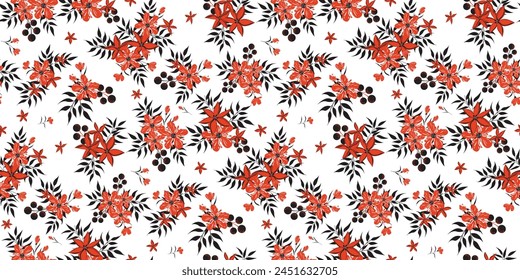 Seamless floral pattern. Background in small flowers for textiles, fabrics, cotton fabric, covers, wallpaper, print, gift wrapping, postcard, scrapbooking.